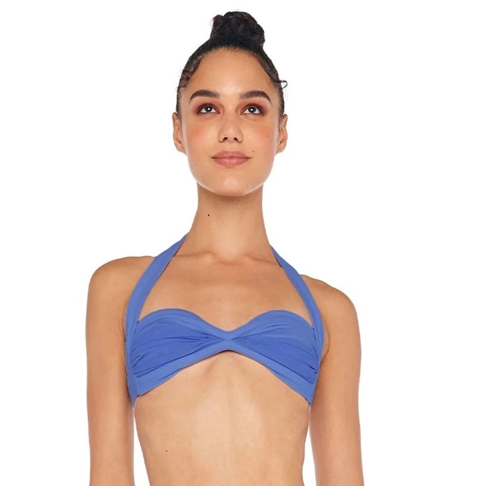 Norma Kamali Blue Halter Bikini Top